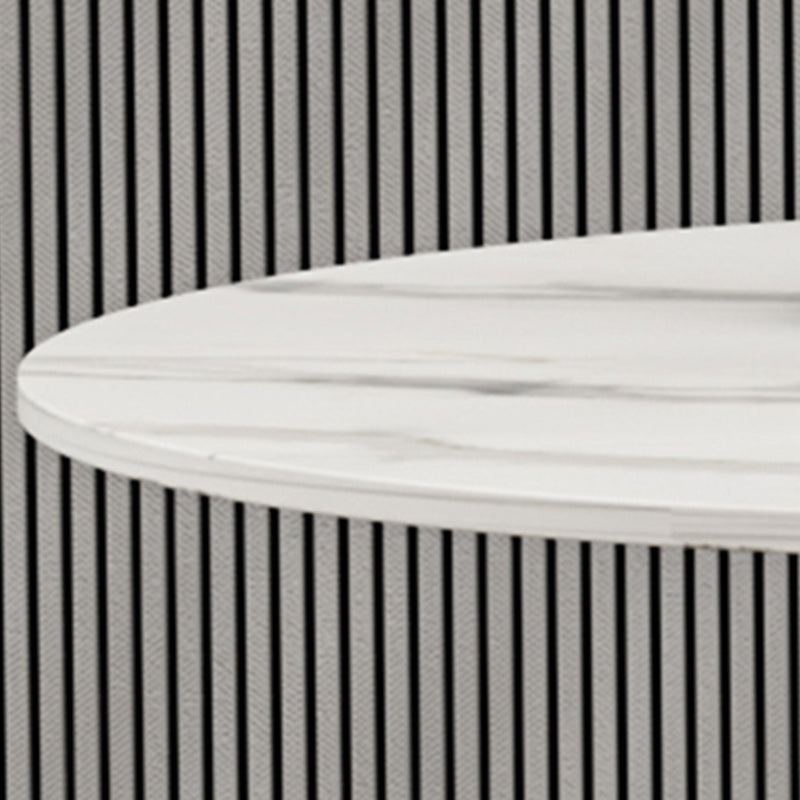 Glam 1/2/3/4/5 Pieces Dinette Set with White Sintered Stone Top Round Dining Table Set Clearhalo 'Dining Room Sets' 'Dining Tables & Seating' 'dining_room_set' 'furn' 'furn_dining_room_set' 'Furniture' 'furniture_dining_room_set' 'Kitchen & Dining Furniture' 4953921