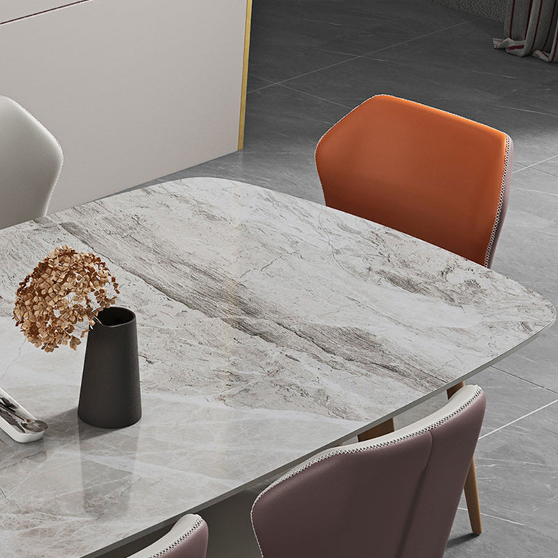 Glam 1/2/5/7 Pieces Dinette Set with Sintered Stone Top Rectangle Dining Table Set Clearhalo 'Dining Room Sets' 'Dining Tables & Seating' 'dining_room_set' 'furn' 'furn_dining_room_set' 'Furniture' 'furniture_dining_room_set' 'Kitchen & Dining Furniture' 4953940