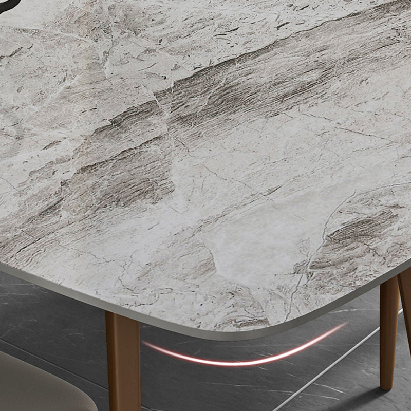 Glam 1/2/5/7 Pieces Dinette Set with Sintered Stone Top Rectangle Dining Table Set Clearhalo 'Dining Room Sets' 'Dining Tables & Seating' 'dining_room_set' 'furn' 'furn_dining_room_set' 'Furniture' 'furniture_dining_room_set' 'Kitchen & Dining Furniture' 4953941