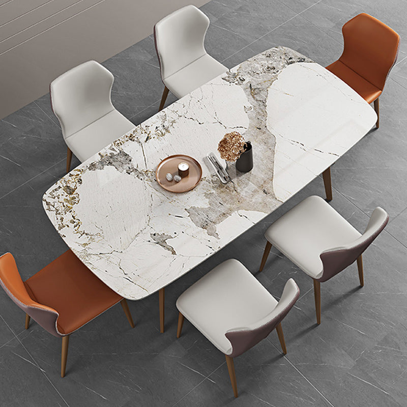 Glam 1/2/5/7 Pieces Dinette Set with Sintered Stone Top Rectangle Dining Table Set Clearhalo 'Dining Room Sets' 'Dining Tables & Seating' 'dining_room_set' 'furn' 'furn_dining_room_set' 'Furniture' 'furniture_dining_room_set' 'Kitchen & Dining Furniture' 4953943