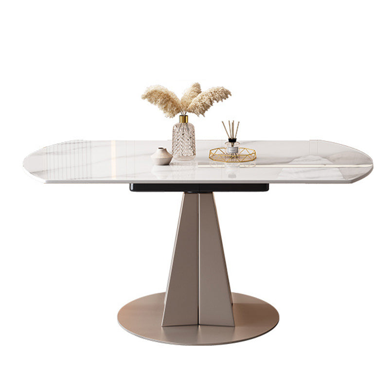 Contemporary 1/2/5/7 Pieces Dining Set Sintered Stone Dining Room Set for Small Space White 59"L x 59"W Clearhalo 'Dining Room Sets' 'Dining Tables & Seating' 'dining_room_set' 'furn' 'furn_dining_room_set' 'Furniture' 'furniture_dining_room_set' 'Kitchen & Dining Furniture' 4953954