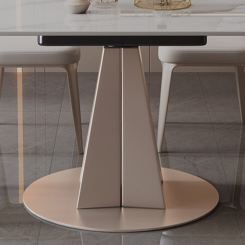 Contemporary 1/2/5/7 Pieces Dining Set Sintered Stone Dining Room Set for Small Space Clearhalo 'Dining Room Sets' 'Dining Tables & Seating' 'dining_room_set' 'furn' 'furn_dining_room_set' 'Furniture' 'furniture_dining_room_set' 'Kitchen & Dining Furniture' 4953957