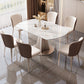 Contemporary 1/2/5/7 Pieces Dining Set Sintered Stone Dining Room Set for Small Space Clearhalo 'Dining Room Sets' 'Dining Tables & Seating' 'dining_room_set' 'furn' 'furn_dining_room_set' 'Furniture' 'furniture_dining_room_set' 'Kitchen & Dining Furniture' 4953959