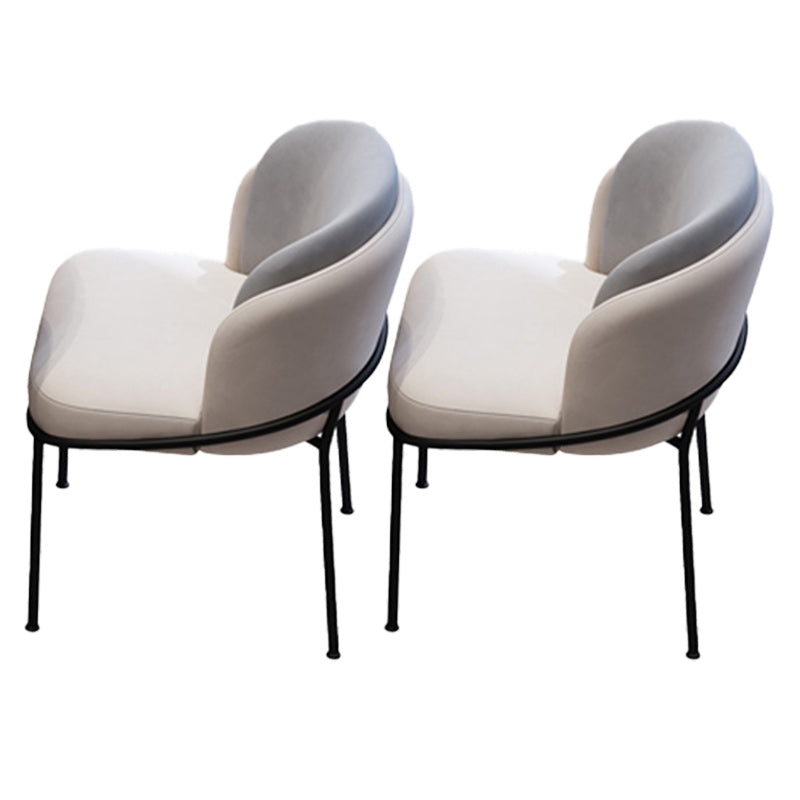 Modern 1/2/3/4/5 Pieces Dining Set Round Stone Dining Table for Dining Room 2 White Chairs Clearhalo 'Dining Room Sets' 'Dining Tables & Seating' 'dining_room_set' 'furn' 'furn_dining_room_set' 'Furniture' 'furniture_dining_room_set' 'Kitchen & Dining Furniture' 4953965