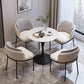 Modern 1/2/3/4/5 Pieces Dining Set Round Stone Dining Table for Dining Room 5 Pieces: Table, 4 Chairs Clearhalo 'Dining Room Sets' 'Dining Tables & Seating' 'dining_room_set' 'furn' 'furn_dining_room_set' 'Furniture' 'furniture_dining_room_set' 'Kitchen & Dining Furniture' 4953968