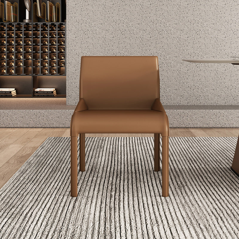 Modern 1/3/5 Pieces Dining Set Rectangle White Dining Table Set for Home Use 1 Light Brown Chair Clearhalo 'Dining Room Sets' 'Dining Tables & Seating' 'dining_room_set' 'furn' 'furn_dining_room_set' 'Furniture' 'furniture_dining_room_set' 'Kitchen & Dining Furniture' 4953995