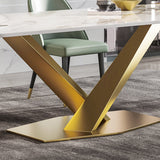 Nordic Glam 1/2/3/4/5/7 Pieces Dining Set Sintered Stone Dining Table Set for Kitchen Clearhalo 'Dining Room Sets' 'Dining Tables & Seating' 'dining_room_set' 'furn' 'furn_dining_room_set' 'Furniture' 'furniture_dining_room_set' 'Kitchen & Dining Furniture' 4954008