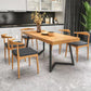 Industrial 1/2/5/6/7 Pieces Dining Set Solid Wood Dining Table for Home Use 6 Pieces: Table, 5 Chairs Clearhalo 'Dining Room Sets' 'Dining Tables & Seating' 'dining_room_set' 'furn' 'furn_dining_room_set' 'Furniture' 'furniture_dining_room_set' 'Kitchen & Dining Furniture' 4954057