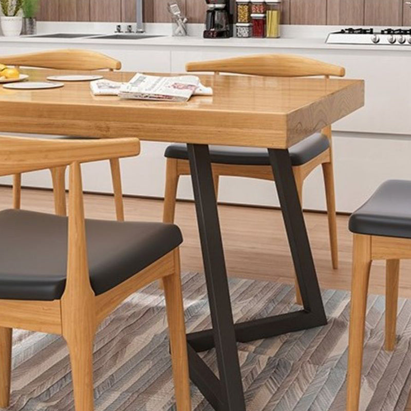Industrial 1/2/5/6/7 Pieces Dining Set Solid Wood Dining Table for Home Use Clearhalo 'Dining Room Sets' 'Dining Tables & Seating' 'dining_room_set' 'furn' 'furn_dining_room_set' 'Furniture' 'furniture_dining_room_set' 'Kitchen & Dining Furniture' 4954063
