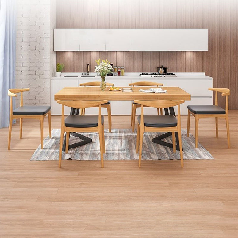 Industrial 1/2/5/6/7 Pieces Dining Set Solid Wood Dining Table for Home Use Clearhalo 'Dining Room Sets' 'Dining Tables & Seating' 'dining_room_set' 'furn' 'furn_dining_room_set' 'Furniture' 'furniture_dining_room_set' 'Kitchen & Dining Furniture' 4954064