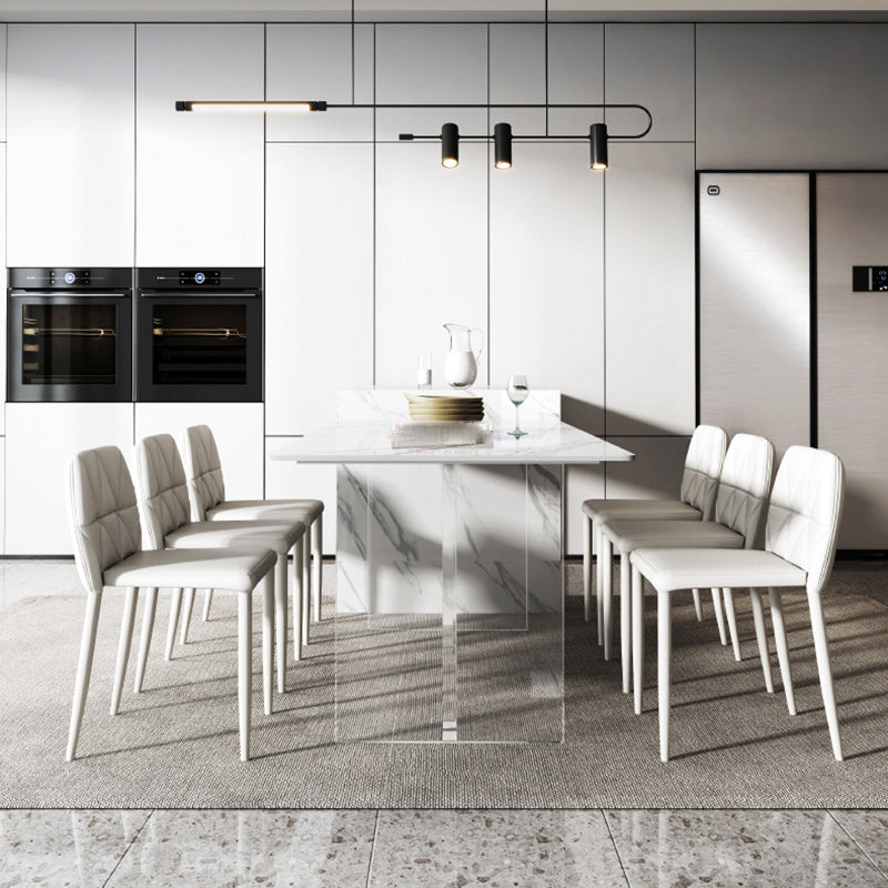 1/4/5/6/7/8 Pcs Dining Chairs Set Sintered Stone Dining Room Set 7 Pieces: Table, 6 Chairs Clearhalo 'Dining Room Sets' 'Dining Tables & Seating' 'dining_room_set' 'furn' 'furn_dining_room_set' 'Furniture' 'furniture_dining_room_set' 'Kitchen & Dining Furniture' 4954101