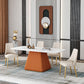 Designer Style 1/2/5/7 Pieces Dining Sets Sintered Stone Dining Table Set 5 Pieces: Orange Table, 4 Chairs Clearhalo 'Dining Room Sets' 'Dining Tables & Seating' 'dining_room_set' 'Furniture' 'furniture_dining_room_set' 'Kitchen & Dining Furniture' 4954110