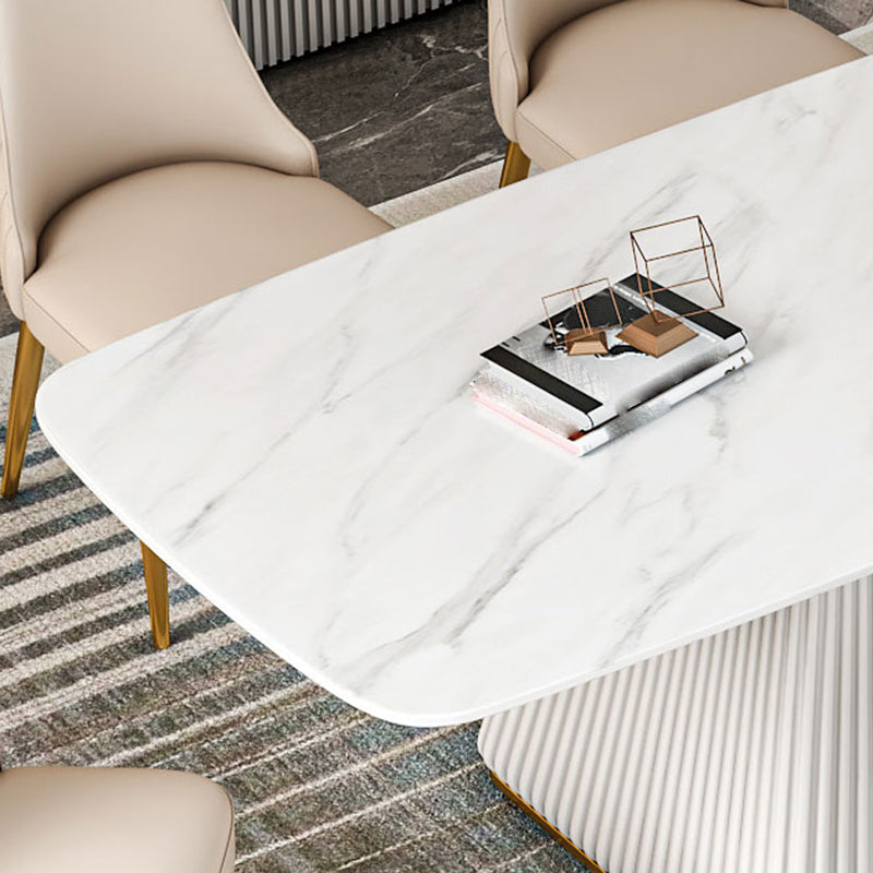 Designer Style 1/2/5/7 Pieces Dining Sets Sintered Stone Dining Table Set Clearhalo 'Dining Room Sets' 'Dining Tables & Seating' 'dining_room_set' 'Furniture' 'furniture_dining_room_set' 'Kitchen & Dining Furniture' 4954113