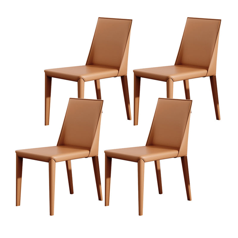 Modern 1/4/5/6/7 Pieces Dinette Set with Grey Sintered Stone Rectangle Dining Table Set 4 Orange Chairs Clearhalo 'Dining Room Sets' 'Dining Tables & Seating' 'dining_room_set' 'furn' 'furn_dining_room_set' 'Furniture' 'furniture_dining_room_set' 'Kitchen & Dining Furniture' 4954126