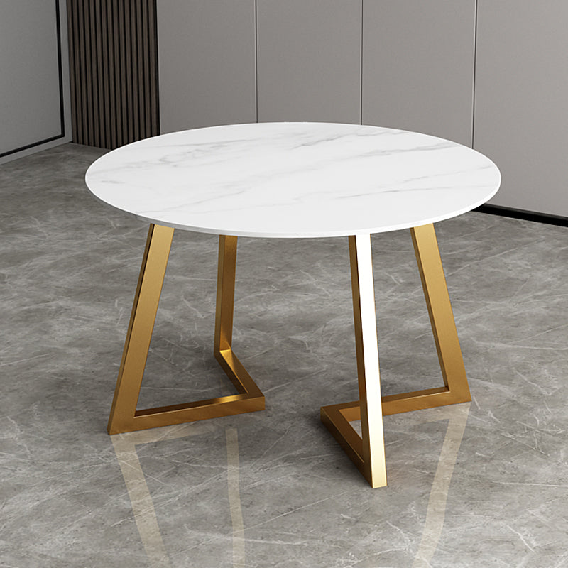 Glam 1/7 Pieces Dining Set Circular Stone Dining Table for Dining Room Clearhalo 'Dining Room Sets' 'Dining Tables & Seating' 'dining_room_set' 'furn' 'furn_dining_room_set' 'Furniture' 'furniture_dining_room_set' 'Kitchen & Dining Furniture' 4954144