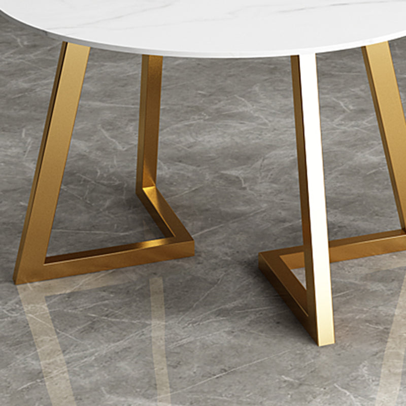 Glam 1/7 Pieces Dining Set Circular Stone Dining Table for Dining Room Clearhalo 'Dining Room Sets' 'Dining Tables & Seating' 'dining_room_set' 'furn' 'furn_dining_room_set' 'Furniture' 'furniture_dining_room_set' 'Kitchen & Dining Furniture' 4954147