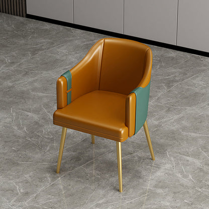 Glam 1/7 Pieces Dining Set Circular Stone Dining Table for Dining Room 1 Brown Chair Clearhalo 'Dining Room Sets' 'Dining Tables & Seating' 'dining_room_set' 'furn' 'furn_dining_room_set' 'Furniture' 'furniture_dining_room_set' 'Kitchen & Dining Furniture' 4954150