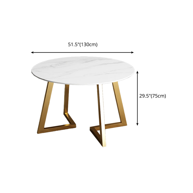 Glam 1/7 Pieces Dining Set Circular Stone Dining Table for Dining Room Clearhalo 'Dining Room Sets' 'Dining Tables & Seating' 'dining_room_set' 'furn' 'furn_dining_room_set' 'Furniture' 'furniture_dining_room_set' 'Kitchen & Dining Furniture' 4954161