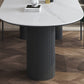 Metal Contemporary Free Form Dining Table Sintered Stone Table with 3 Legs Clearhalo 'Dining Tables & Seating' 'Dining Tables' 'dining_table' 'furn' 'furn_dining_table' 'Furniture' 'furniture_dining_table' 'Kitchen & Dining Furniture' 'kitchen' 'kitchen_dining_table' 4954172