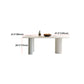 Metal Contemporary Free Form Dining Table Sintered Stone Table with 3 Legs Clearhalo 'Dining Tables & Seating' 'Dining Tables' 'dining_table' 'furn' 'furn_dining_table' 'Furniture' 'furniture_dining_table' 'Kitchen & Dining Furniture' 'kitchen' 'kitchen_dining_table' 4954177