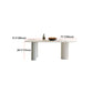 Metal Contemporary Free Form Dining Table Sintered Stone Table with 3 Legs Clearhalo 'Dining Tables & Seating' 'Dining Tables' 'dining_table' 'furn' 'furn_dining_table' 'Furniture' 'furniture_dining_table' 'Kitchen & Dining Furniture' 'kitchen' 'kitchen_dining_table' 4954180