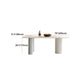 Metal Contemporary Free Form Dining Table Sintered Stone Table with 3 Legs Clearhalo 'Dining Tables & Seating' 'Dining Tables' 'dining_table' 'furn' 'furn_dining_table' 'Furniture' 'furniture_dining_table' 'Kitchen & Dining Furniture' 'kitchen' 'kitchen_dining_table' 4954181