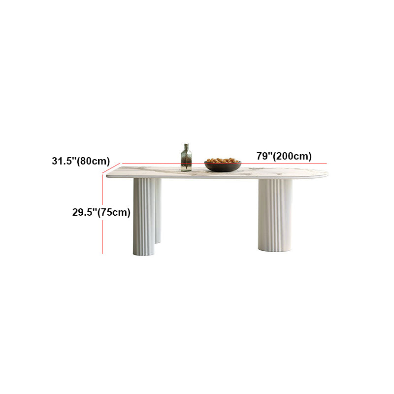 Metal Contemporary Free Form Dining Table Sintered Stone Table with 3 Legs Clearhalo 'Dining Tables & Seating' 'Dining Tables' 'dining_table' 'furn' 'furn_dining_table' 'Furniture' 'furniture_dining_table' 'Kitchen & Dining Furniture' 'kitchen' 'kitchen_dining_table' 4954181