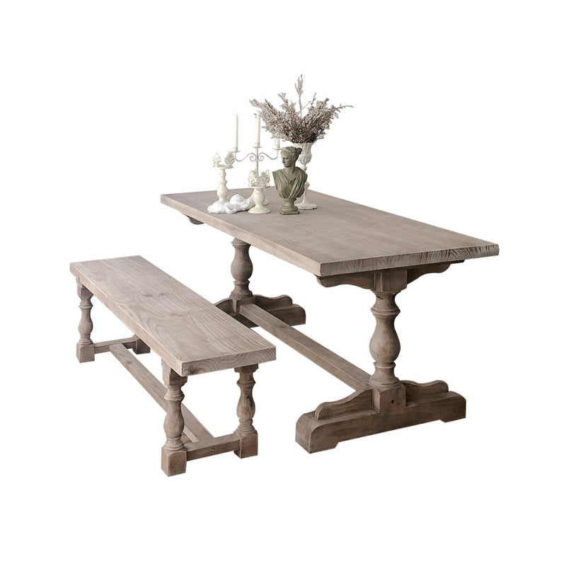Solid Wood Dining Table Modern Rectangular Table with Trestle Base Clearhalo 'Dining Tables & Seating' 'Dining Tables' 'dining_table' 'furn' 'furn_dining_table' 'Furniture' 'furniture_dining_table' 'Kitchen & Dining Furniture' 'kitchen' 'kitchen_dining_table' 4954184