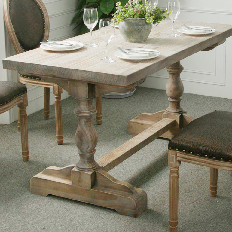 Solid Wood Dining Table Modern Rectangular Table with Trestle Base Clearhalo 'Dining Tables & Seating' 'Dining Tables' 'dining_table' 'furn' 'furn_dining_table' 'Furniture' 'furniture_dining_table' 'Kitchen & Dining Furniture' 'kitchen' 'kitchen_dining_table' 4954185