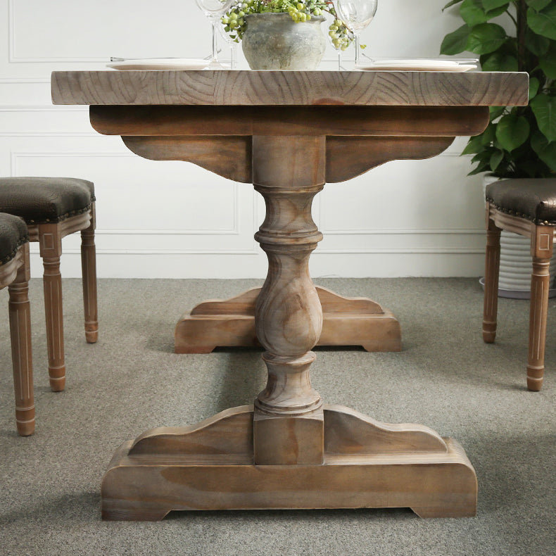 Solid Wood Dining Table Modern Rectangular Table with Trestle Base Clearhalo 'Dining Tables & Seating' 'Dining Tables' 'dining_table' 'furn' 'furn_dining_table' 'Furniture' 'furniture_dining_table' 'Kitchen & Dining Furniture' 'kitchen' 'kitchen_dining_table' 4954191