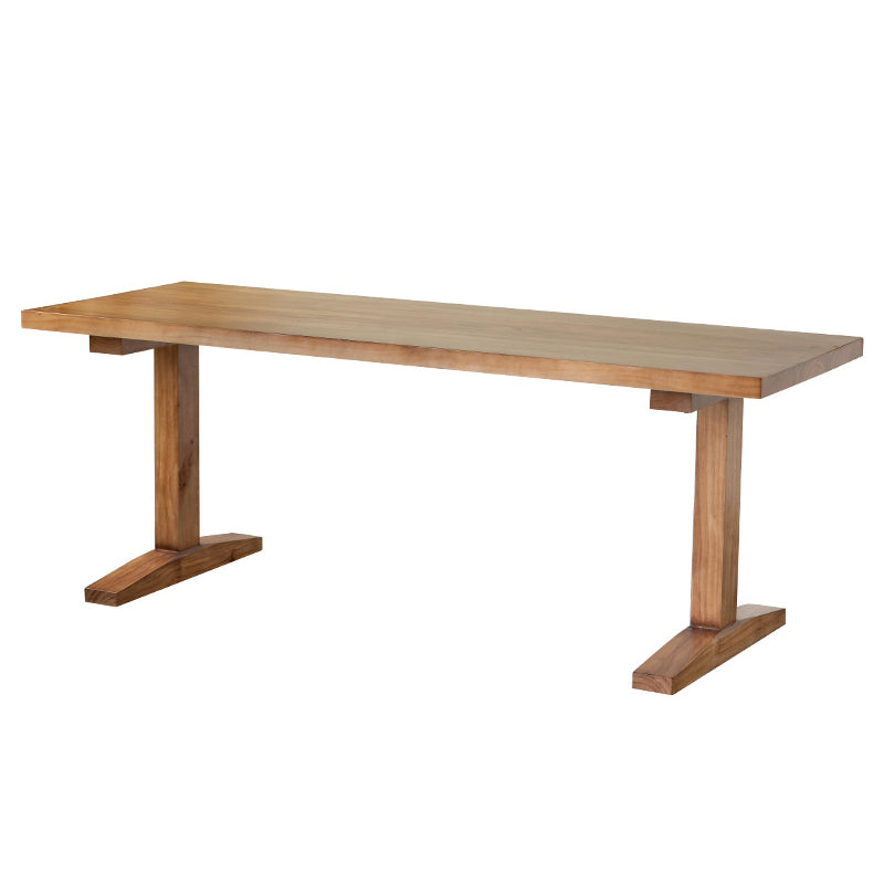 Modern Rectangular Dining Table Solid Wood Dining Table with Double Pedestal 47.2"L x 23.6"W x 29.5"H Without Chairs Clearhalo 'Dining Tables & Seating' 'Dining Tables' 'dining_table' 'furn' 'furn_dining_table' 'Furniture' 'furniture_dining_table' 'Kitchen & Dining Furniture' 'kitchen' 'kitchen_dining_table' 4954201