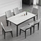 Modern White Dining Table with 4 Legs Rectangle Slate Dining Table 51.2"L x 31.5"W x 29.5"H Without Chairs Clearhalo 'Dining Tables & Seating' 'Dining Tables' 'dining_table' 'furn' 'furn_dining_table' 'Furniture' 'furniture_dining_table' 'Kitchen & Dining Furniture' 'kitchen' 'kitchen_dining_table' 4954215