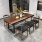 Modern Solid Wood Table Rectangular Pine Wood Dining Table with Black Sled Base 63"L x 27.6"W x 29.5"H Without Chairs Clearhalo 'Dining Tables & Seating' 'Dining Tables' 'dining_table' 'furn' 'furn_dining_table' 'Furniture' 'furniture_dining_table' 'Kitchen & Dining Furniture' 'kitchen' 'kitchen_dining_table' 4954226