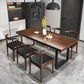 Modern Solid Wood Table Rectangular Pine Wood Dining Table with Black Sled Base 78.7"L x 31.5"W x 29.5"H Without Chairs Clearhalo 'Dining Tables & Seating' 'Dining Tables' 'dining_table' 'furn' 'furn_dining_table' 'Furniture' 'furniture_dining_table' 'Kitchen & Dining Furniture' 'kitchen' 'kitchen_dining_table' 4954228