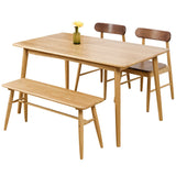 Solid Oak Dining Table Modern Rectangle Dining Table with 4 Natural Finish Legs Clearhalo 'Dining Tables & Seating' 'Dining Tables' 'dining_table' 'furn' 'furn_dining_table' 'Furniture' 'furniture_dining_table' 'Kitchen & Dining Furniture' 'kitchen' 'kitchen_dining_table' 4954247