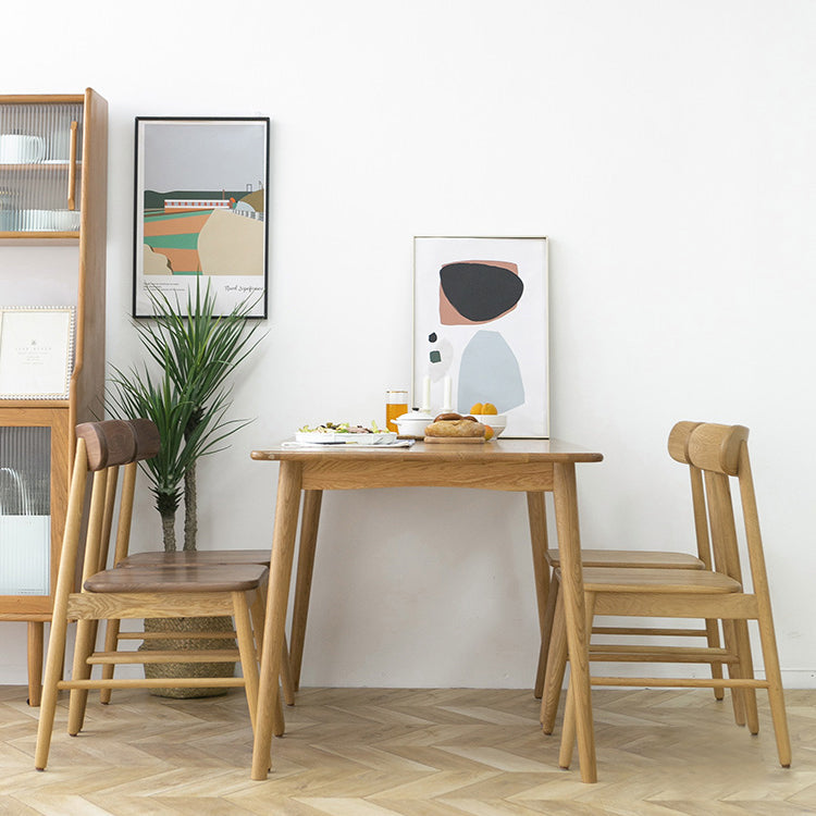 Solid Oak Dining Table Modern Rectangle Dining Table with 4 Natural Finish Legs Clearhalo 'Dining Tables & Seating' 'Dining Tables' 'dining_table' 'furn' 'furn_dining_table' 'Furniture' 'furniture_dining_table' 'Kitchen & Dining Furniture' 'kitchen' 'kitchen_dining_table' 4954254