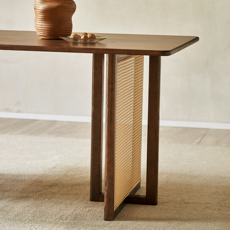 Rectangle Dinette Table Simplicity Style Solid Wood Dinner Room Kitchen Table Clearhalo 'Dining Tables & Seating' 'Dining Tables' 'dining_table' 'furn' 'furn_dining_table' 'Furniture' 'furniture_dining_table' 'Kitchen & Dining Furniture' 'kitchen' 'kitchen_dining_table' 4954269