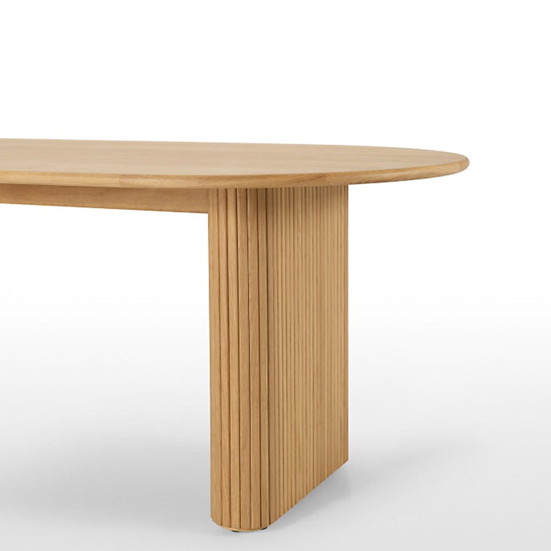 Double Pedestal Furniture Simplicity Style Oval Solid Wood Dining Room Collection Clearhalo 'Dining Tables & Seating' 'Dining Tables' 'dining_table' 'furn' 'furn_dining_table' 'Furniture' 'furniture_dining_table' 'Kitchen & Dining Furniture' 'kitchen' 'kitchen_dining_table' 4954281