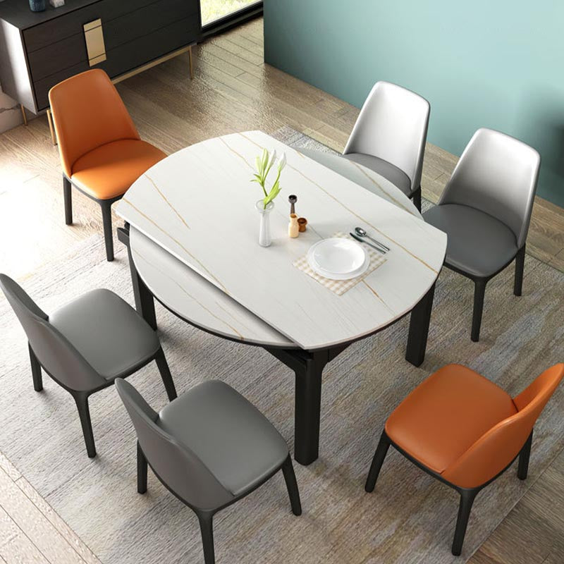 Stone Top Dining Table Contemporary Round Dining Table with 4 Legs Clearhalo 'Dining Tables & Seating' 'Dining Tables' 'dining_table' 'furn' 'furn_dining_table' 'Furniture' 'furniture_dining_table' 'Kitchen & Dining Furniture' 'kitchen' 'kitchen_dining_table' 4954325