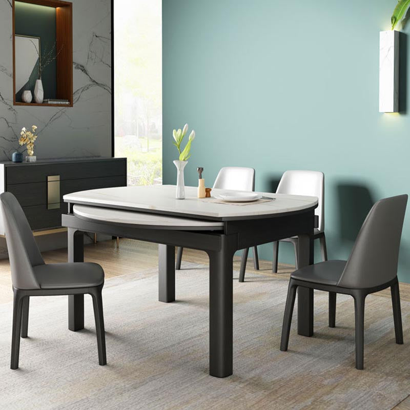 Stone Top Dining Table Contemporary Round Dining Table with 4 Legs Clearhalo 'Dining Tables & Seating' 'Dining Tables' 'dining_table' 'furn' 'furn_dining_table' 'Furniture' 'furniture_dining_table' 'Kitchen & Dining Furniture' 'kitchen' 'kitchen_dining_table' 4954329