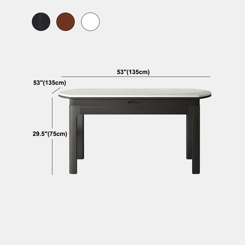 Stone Top Dining Table Contemporary Round Dining Table with 4 Legs Clearhalo 'Dining Tables & Seating' 'Dining Tables' 'dining_table' 'furn' 'furn_dining_table' 'Furniture' 'furniture_dining_table' 'Kitchen & Dining Furniture' 'kitchen' 'kitchen_dining_table' 4954331