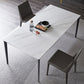 Stone Top Dining Table Contemporary Dining Table with 4 Black Legs Clearhalo 'Dining Tables & Seating' 'Dining Tables' 'dining_table' 'furn' 'furn_dining_table' 'Furniture' 'furniture_dining_table' 'Kitchen & Dining Furniture' 'kitchen' 'kitchen_dining_table' 4954382