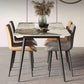 Stone Top Dining Table Rectangle Contemporary Dining Table with 4 Black Legs Pandora & Gold 63"L x 35.4"W x 29.5"H Without Chairs Clearhalo 'Dining Tables & Seating' 'Dining Tables' 'dining_table' 'furn' 'furn_dining_table' 'Furniture' 'furniture_dining_table' 'Kitchen & Dining Furniture' 'kitchen' 'kitchen_dining_table' 4954407