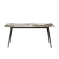 Stone Top Dining Table Rectangle Contemporary Dining Table with 4 Black Legs Pandora & Gold 51.2"L x 27.6"W x 29.5"H Without Chairs Clearhalo 'Dining Tables & Seating' 'Dining Tables' 'dining_table' 'furn' 'furn_dining_table' 'Furniture' 'furniture_dining_table' 'Kitchen & Dining Furniture' 'kitchen' 'kitchen_dining_table' 4954410
