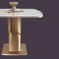 Stone Top Dining Table Traditional Luxury Rectangle Dining Table with Pedestal Base Clearhalo 'Dining Tables & Seating' 'Dining Tables' 'dining_table' 'furn' 'furn_dining_table' 'Furniture' 'furniture_dining_table' 'Kitchen & Dining Furniture' 'kitchen' 'kitchen_dining_table' 4954440