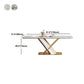 Stone Top Dining Table Traditional Luxury Rectangle Dining Table with Pedestal Base Clearhalo 'Dining Tables & Seating' 'Dining Tables' 'dining_table' 'furn' 'furn_dining_table' 'Furniture' 'furniture_dining_table' 'Kitchen & Dining Furniture' 'kitchen' 'kitchen_dining_table' 4954443