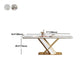 Stone Top Dining Table Traditional Luxury Rectangle Dining Table with Pedestal Base Clearhalo 'Dining Tables & Seating' 'Dining Tables' 'dining_table' 'furn' 'furn_dining_table' 'Furniture' 'furniture_dining_table' 'Kitchen & Dining Furniture' 'kitchen' 'kitchen_dining_table' 4954447