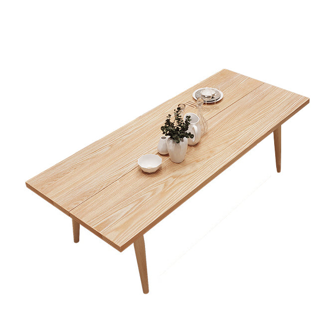 Contemporary Natural Wood Table Ash Rectangle Dining Table with 4 Legs Without Chairs Clearhalo 'Dining Tables & Seating' 'Dining Tables' 'dining_table' 'furn' 'furn_dining_table' 'Furniture' 'furniture_dining_table' 'Kitchen & Dining Furniture' 'kitchen' 'kitchen_dining_table' 4954452