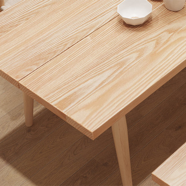 Contemporary Natural Wood Table Ash Rectangle Dining Table with 4 Legs Clearhalo 'Dining Tables & Seating' 'Dining Tables' 'dining_table' 'furn' 'furn_dining_table' 'Furniture' 'furniture_dining_table' 'Kitchen & Dining Furniture' 'kitchen' 'kitchen_dining_table' 4954453