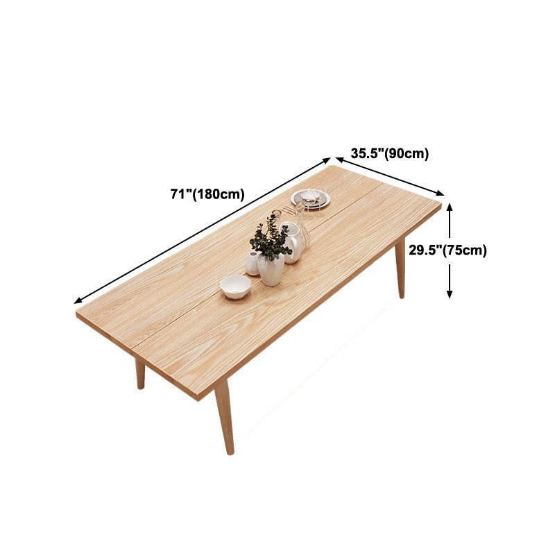 Contemporary Natural Wood Table Ash Rectangle Dining Table with 4 Legs Clearhalo 'Dining Tables & Seating' 'Dining Tables' 'dining_table' 'furn' 'furn_dining_table' 'Furniture' 'furniture_dining_table' 'Kitchen & Dining Furniture' 'kitchen' 'kitchen_dining_table' 4954465